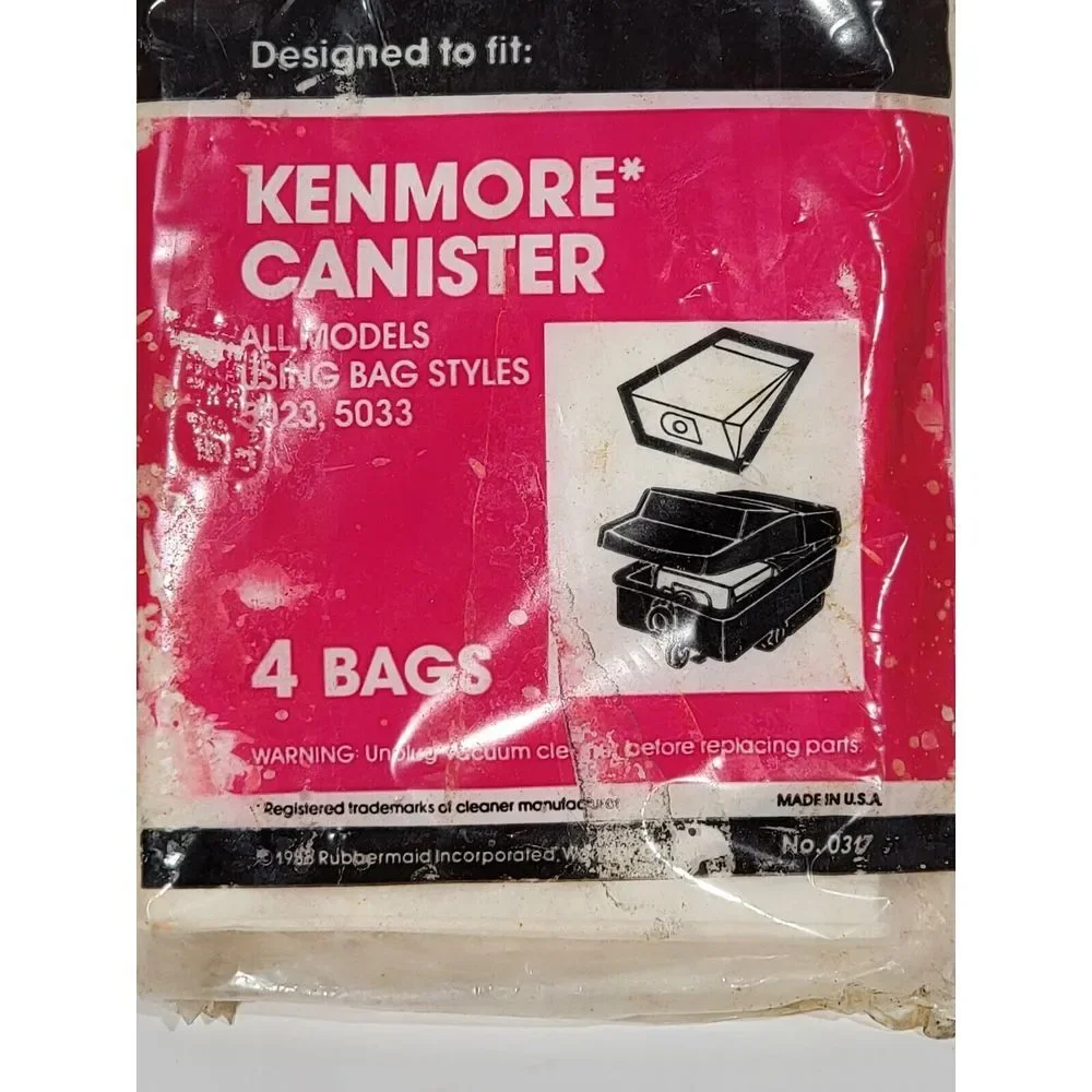 4 Type E Vacuum Cleaner Bags For Kenmore 5023 5033 Canister Vacuum By Rubbermaid